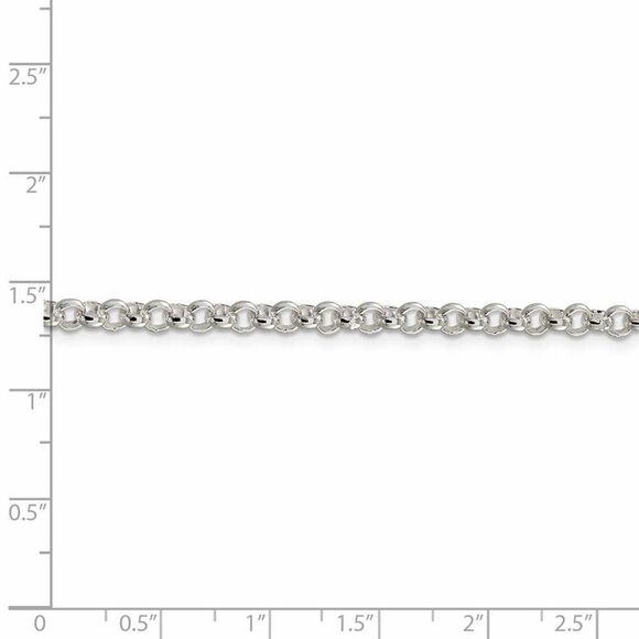 4mm, Sterling Silver Solid Rolo Chain Necklace, 22 Inch